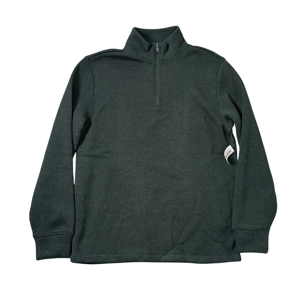 Old Navy Quarter Zip‎ Pullover Mens Medium Green Fleece Sweatshirt Casual Preppy